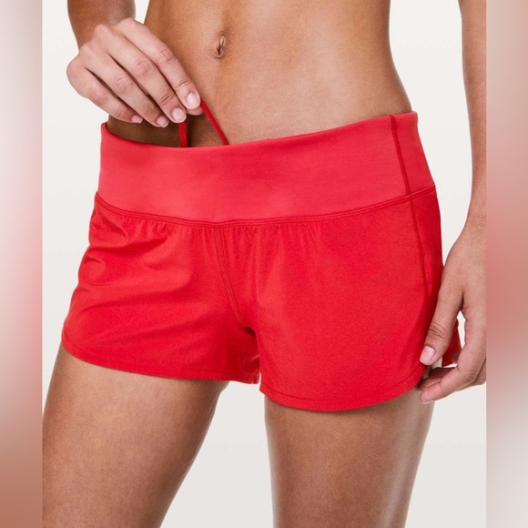Lululemon Speed Up Shorts 2.5” Flamenco Red Size 6 Retired Edition Swift Fabric - Picture 4 of 9